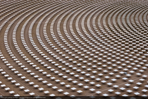 Heliostats at Crescent Dunes Solar, near Tonopah, Nevada: digital photograph