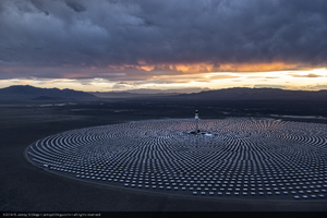 Aerial photo of Crescent Dunes Solar, near Tonopah, Nevada: digital photograph