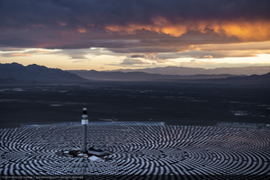 Aerial photo of Crescent Dunes Solar, near Tonopah, Nevada: digital photograph
