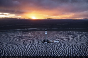 Aerial photo of Crescent Dunes Solar, near Tonopah, Nevada: digital photograph