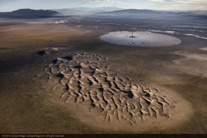 Aerial photo of Crescent Dunes Solar, near Tonopah, Nevada: digital photograph