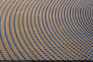 Heliostats at Crescent Dunes Solar, near Tonopah, Nevada: digital photograph