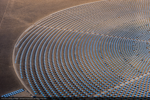 Heliostats at Crescent Dunes Solar, near Tonopah, Nevada: digital photograph