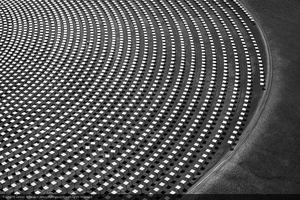 Heliostats at Crescent Dunes Solar, near Tonopah, Nevada: digital photograph