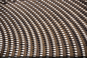 Heliostats at Crescent Dunes Solar, near Tonopah, Nevada: digital photograph