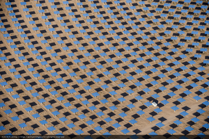 Heliostats at Crescent Dunes Solar, near Tonopah, Nevada: digital photograph