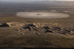 Aerial photo of Crescent Dunes Solar, near Tonopah, Nevada: digital photograph