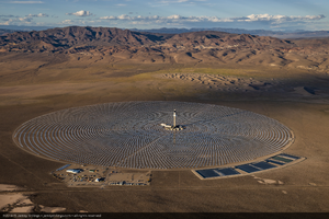 Aerial photo of Crescent Dunes Solar, near Tonopah, Nevada: digital photograph