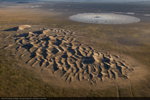 Aerial photo of Crescent Dunes Solar, near Tonopah, Nevada: digital photograph