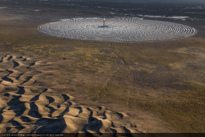 Aerial photo of Crescent Dunes Solar, near Tonopah, Nevada: digital photograph
