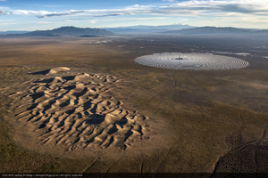 Aerial photo of Crescent Dunes Solar, near Tonopah, Nevada: digital photograph