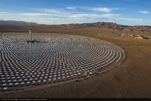 Aerial photo of Crescent Dunes Solar, near Tonopah, Nevada: digital photograph