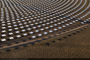 Heliostats at Crescent Dunes Solar, near Tonopah, Nevada: digital photograph