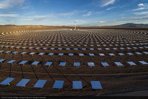 Aerial photo of Crescent Dunes Solar, near Tonopah, Nevada: digital photograph