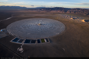 Aerial photo of Crescent Dunes Solar, near Tonopah, Nevada: digital photograph
