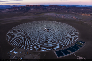 Aerial photo of Crescent Dunes Solar, near Tonopah, Nevada: digital photograph