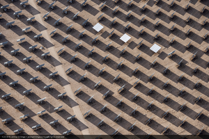 Heliostats at Crescent Dunes Solar, near Tonopah, Nevada: digital photograph