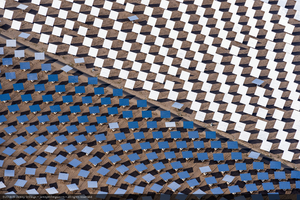 Heliostats at Crescent Dunes Solar, near Tonopah, Nevada: digital photograph