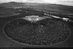 Aerial photo of Crescent Dunes Solar, near Tonopah, Nevada: digital photograph