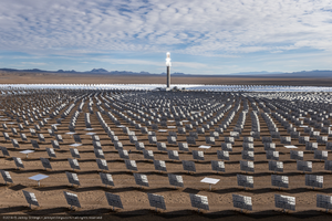 Aerial photo of Crescent Dunes Solar, near Tonopah, Nevada: digital photograph