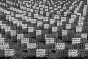 Heliostats at Crescent Dunes Solar, near Tonopah, Nevada: digital photograph