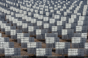 Heliostats at Crescent Dunes Solar, near Tonopah, Nevada: digital photograph