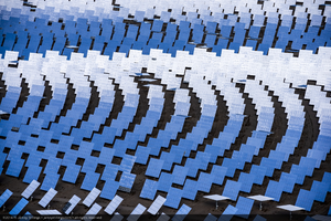 Heliostats at Crescent Dunes Solar, near Tonopah, Nevada: digital photograph