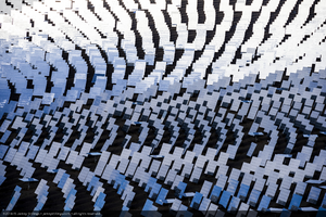 Heliostats at Crescent Dunes Solar, near Tonopah, Nevada: digital photograph