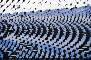 Heliostats at Crescent Dunes Solar, near Tonopah, Nevada: digital photograph