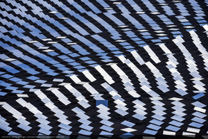 Heliostats at Crescent Dunes Solar, near Tonopah, Nevada: digital photograph