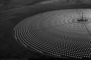 Aerial photo of Crescent Dunes Solar, near Tonopah, Nevada: digital photograph