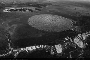 Aerial photo of Crescent Dunes Solar, near Tonopah, Nevada: digital photograph