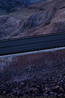 Photograph of the roadway approaching the Mike O'Callaghan-Pat Tillman Memorial Bridge near the Nevada side of Hoover Dam, April 29, 2009