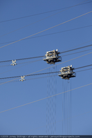 Photograph of highline crane system used as to deliver materials for construction of the Mike O'Callaghan-Pat Tillman Memorial Bridge, Nevada-Arizona border, April 30, 2009