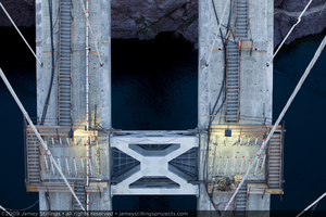 Photograph of the Mike O'Callaghan-Pat Tillman Memorial Bridge under construction above the Colorado River, Nevada-Arizona border, May 20, 2009