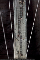 Photograph of arch segments for the Mike O'Callaghan-Pat Tillman Memorial Bridge under construction over the Colorado River, Nevada-Arizona border, May 20, 2009