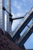Photograph of the arch foundation during construction of the Mike O'Callaghan-Pat Tillman Memorial Bridge, Arizona border, May 21, 2009