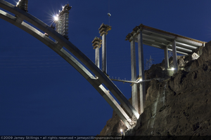 Photograph of pier construction for the Mike O'Callaghan-Pat Tillman Memorial Bridge, Arizona border, November 10, 2009