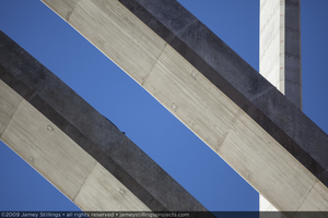 Photograph of the arch foundation for the Mike O'Callaghan-Pat Tillman Memorial Bridge, Nevada border, November 24, 2009