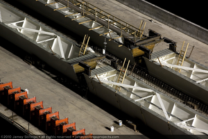Photograph of tub girders used during construction of the Mike O'Callaghan-Pat Tillman Memorial Bridge, Nevada border, February 2, 2010