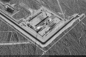 Photograph of Ivanpah substation, operations center, and juvenile tortoise nursery, March 21, 2013