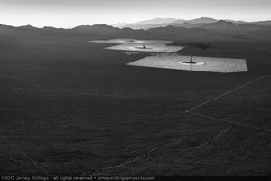 Photograph of Ivanpah at dusk, June 25, 2013