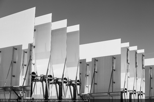 Photograph of assembled heliostats, June 4, 2012