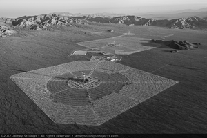 Photograph of Ivanpah Solar looking northwest at sunrise, June 6, 2012