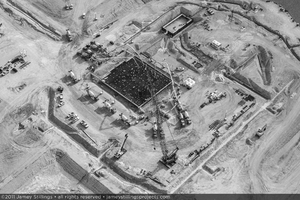 Photograph of pouring the foundation for the power tower of Unit 2, July 28, 2011