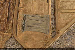 Photograph of initial excavation and ground preparation near existing grid transmission lines, January 14, 2011