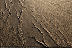 Photograph of natural erosion gullies, January 6, 2012
