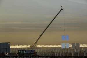Photograph of Heliostat installation, June 4, 2012