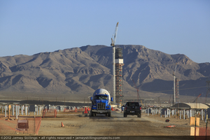 Photograph of Units 2 and 3 power tower construction, June 4, 2012