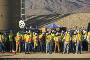 Photograph of early morning meeting, June 4, 2012